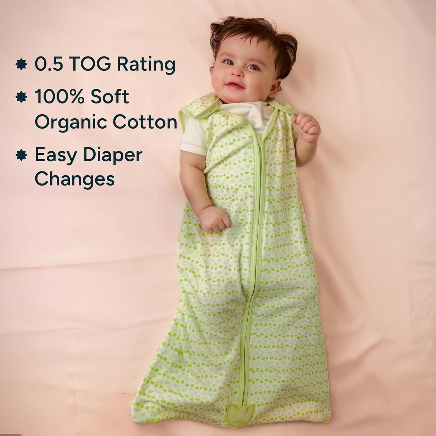 EDZZEL Baby 0.5 TOG Sleep Sack - Premium Organic Cotton, Lightweight Wearable Blanket for Newborns, Infants & Toddlers (0-24 Months), Unisex Baby Sleeping Bag, Gifts for Babies